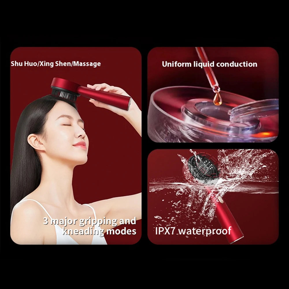 Vibration Scalp Comb with Red Light Therapy & Oil Applicator — Hair Growth & Anti‑Hair‑Loss Treatment