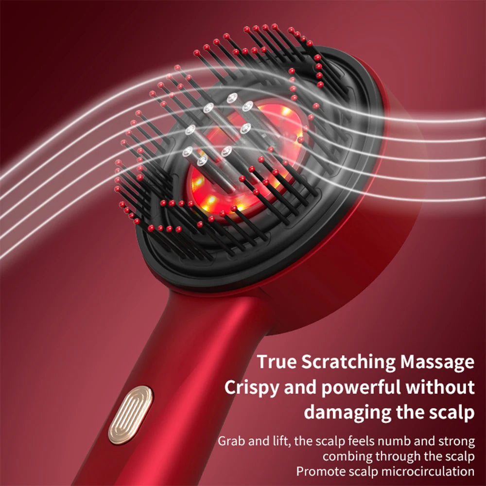 Vibration Scalp Comb with Red Light Therapy & Oil Applicator — Hair Growth & Anti‑Hair‑Loss Treatment
