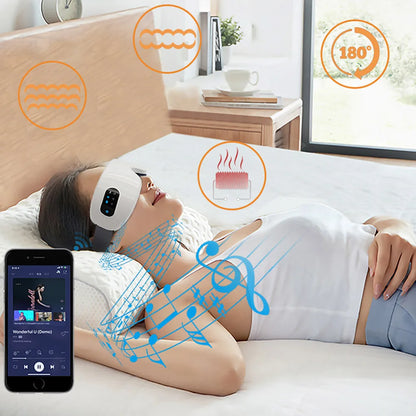 Smart Eye Massager – Foldable Bluetooth Hot‑Compress & Air‑Pressure Eye Mask