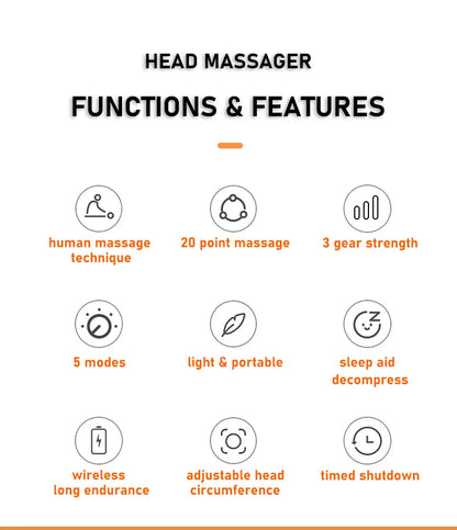 20‑Head Scalp Massager with Red Light Therapy — Octopus