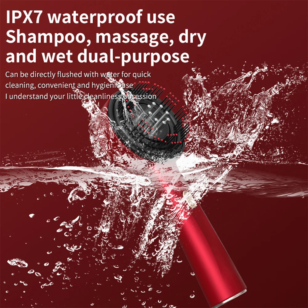 Vibration Scalp Comb with Red Light Therapy & Oil Applicator