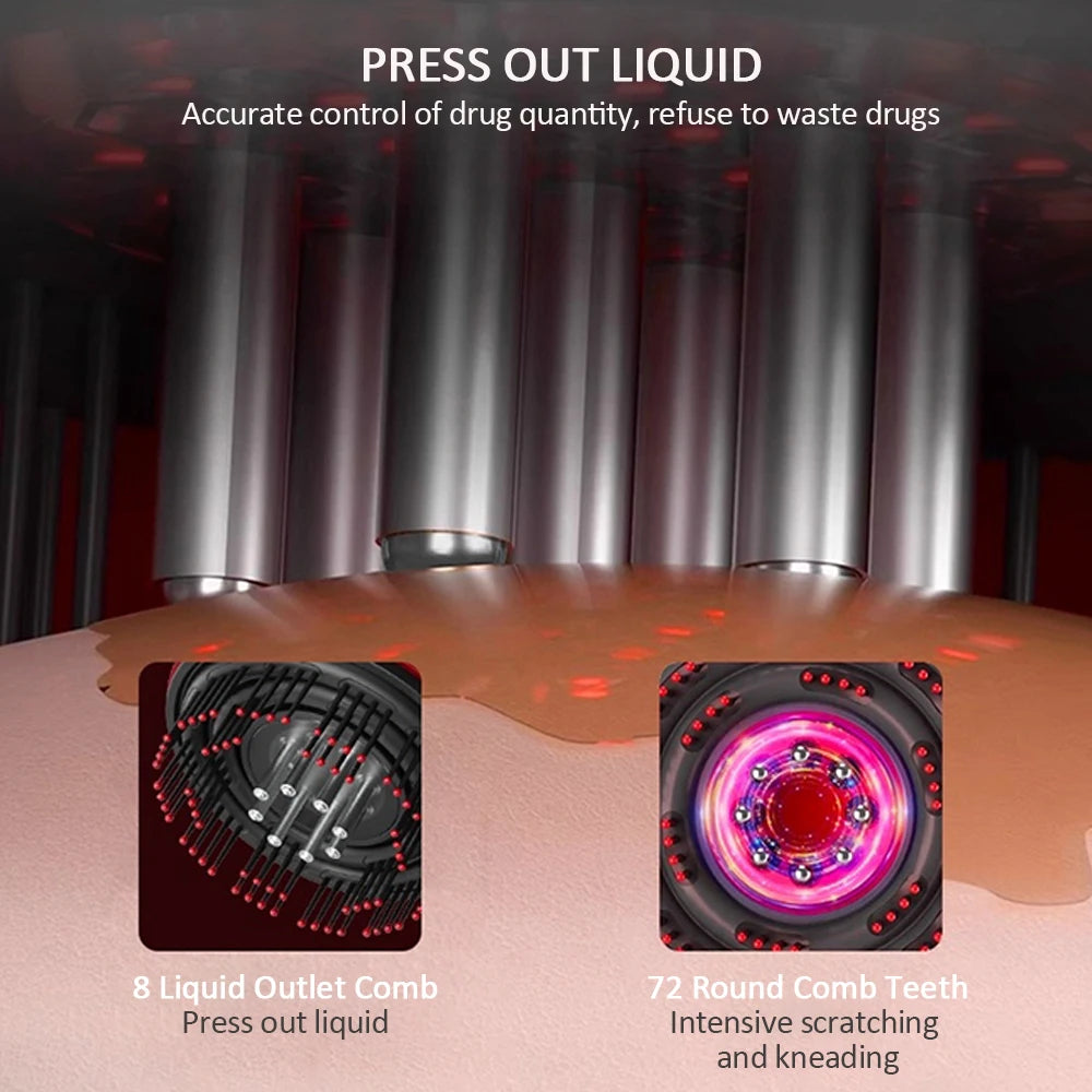 Vibration Scalp Comb with Red Light Therapy & Oil Applicator