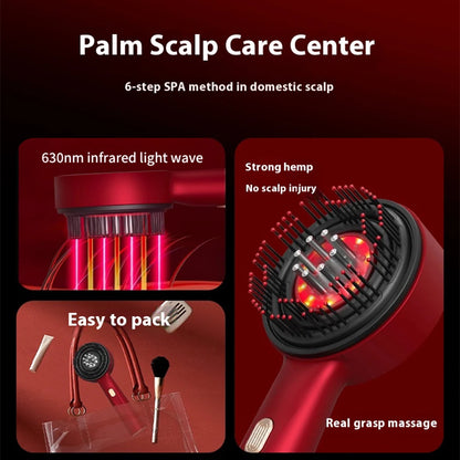 Vibration Scalp Comb with Red Light Therapy & Oil Applicator