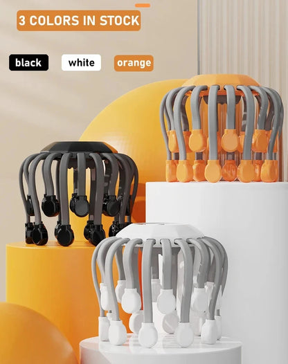 20‑Head Scalp Massager with Red Light Therapy — Octopus