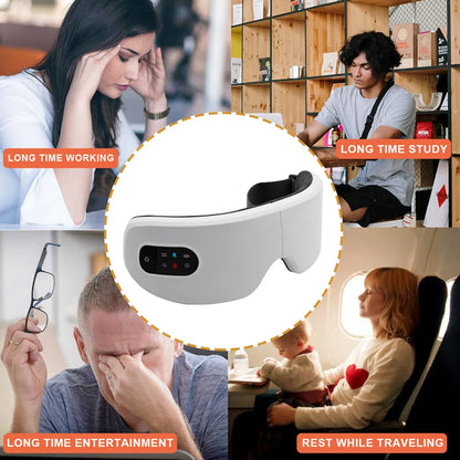 Smart Eye Massager – Foldable Bluetooth Hot‑Compress & Air‑Pressure Eye Mask